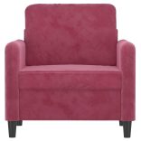 bordó bársony kanapéfotel 60 cm