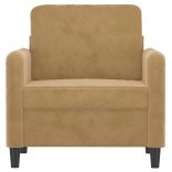 barna bársony kanapéfotel 60 cm