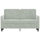 kétszemélyes világosszürke bársony kanapé 120 cm