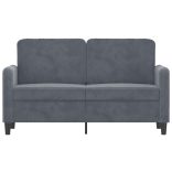 kétszemélyes sötétszürke bársony kanapé 120 cm