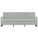 3 személyes világosszürke bársony kanapé 180 cm