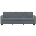 3 személyes sötétszürke bársony kanapé 180 cm