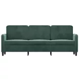 3 személyes sötétszöld bársony kanapé 180 cm