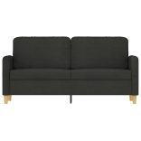 kétszemélyes fekete szövetkanapé 140 cm