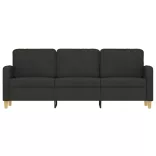 3 személyes fekete szövetkanapé 180 cm