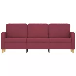 3 személyes bordó szövet kanapé 180 cm