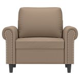 kávészínű műbőr kanapéfotel 60 cm