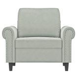 világosszürke bársony kanapéfotel 60 cm