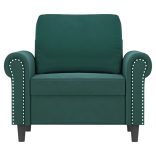 sötétzöld bársony kanapéfotel 60 cm