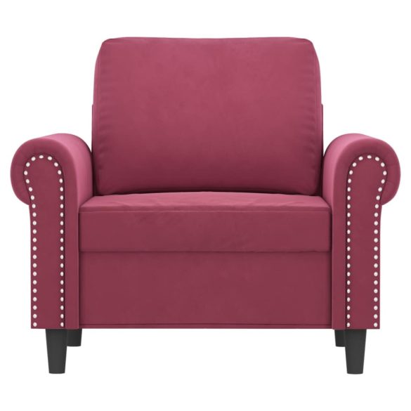 bordó bársony kanapéfotel 60 cm