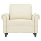 krémszínű bársony kanapéfotel 60 cm