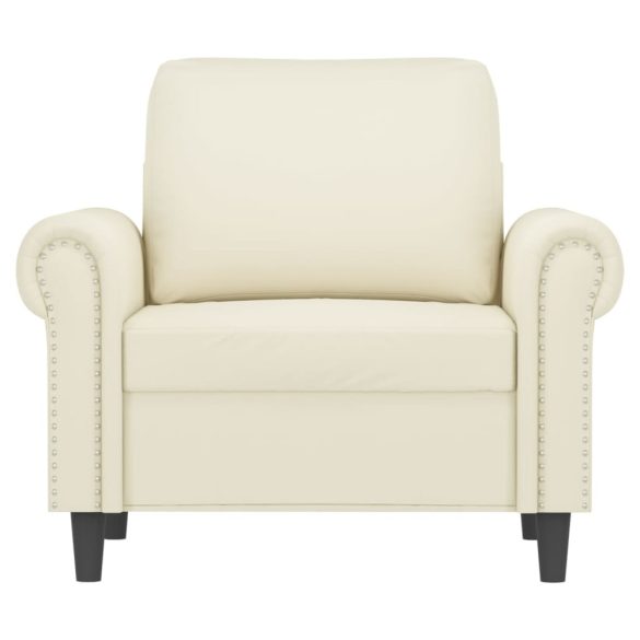 krémszínű bársony kanapéfotel 60 cm