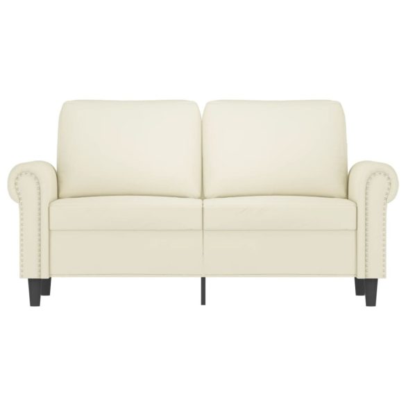 kétszemélyes krémszínű bársony kanapé 120 cm