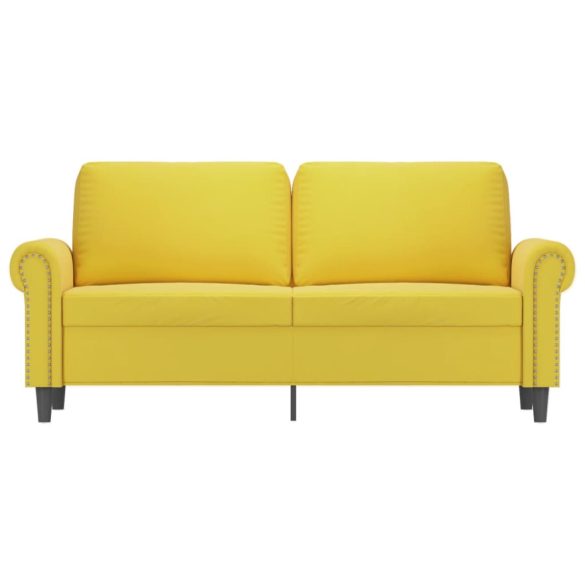 kétszemélyes sárga bársony kanapé 140 cm