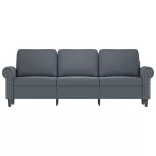 3 személyes sötétszürke bársony kanapé 180 cm