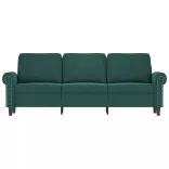 3 személyes sötétszöld bársony kanapé 180 cm