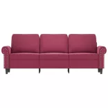 3 személyes bordó bársony kanapé 180 cm