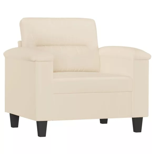 bézs mikroszálas szövet kanapéfotel 60 cm