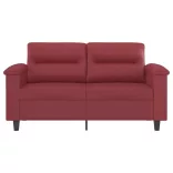 2 személyes bordó műbőr kanapé 120 cm