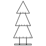 fekete fém karácsonyfa dekorációhoz 60 cm