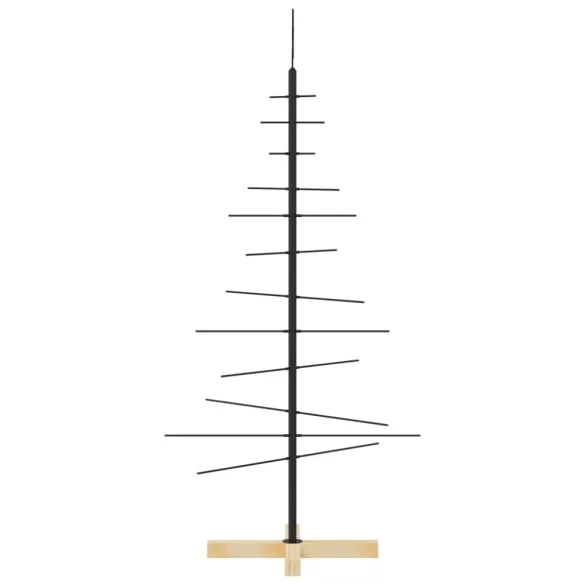 fekete fém karácsonyfa alap dekorációhoz 120 cm