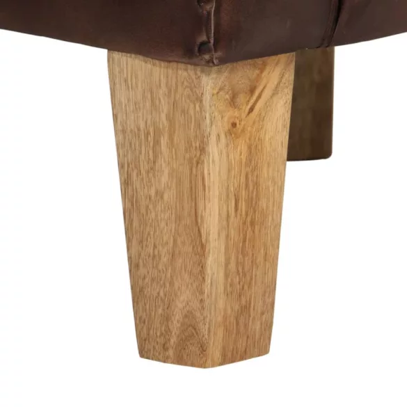 sötétbarna valódi bőr kagylófotel