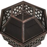 rusztikus acél XXL méretű tűztál piszkavassal 62 x 54 x 56 cm