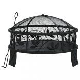 acél XXL méretű tűztál piszkavassal 50 cm