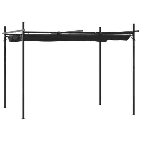 antracitszürke pergola behúzható tetővel 295 x 292 x 230 cm