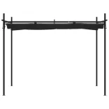 antracitszürke pergola behúzható tetővel 295 x 292 x 230 cm