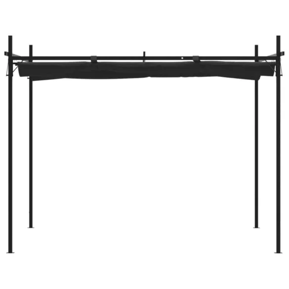 antracitszürke pergola behúzható tetővel 295 x 292 x 230 cm
