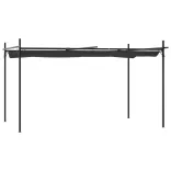 antracitszürke pergola behúzható tetővel 395 x 292 x 230 cm