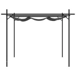 antracitszürke pergola behúzható tetővel 395 x 292 x 230 cm