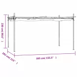 antracitszürke pergola behúzható tetővel 395 x 292 x 230 cm