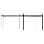krémszínű pergola behúzható tetővel 589 x 292 x 230 cm