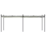 krémszínű pergola behúzható tetővel 589 x 292 x 230 cm