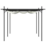 krémszínű pergola behúzható tetővel 589 x 292 x 230 cm