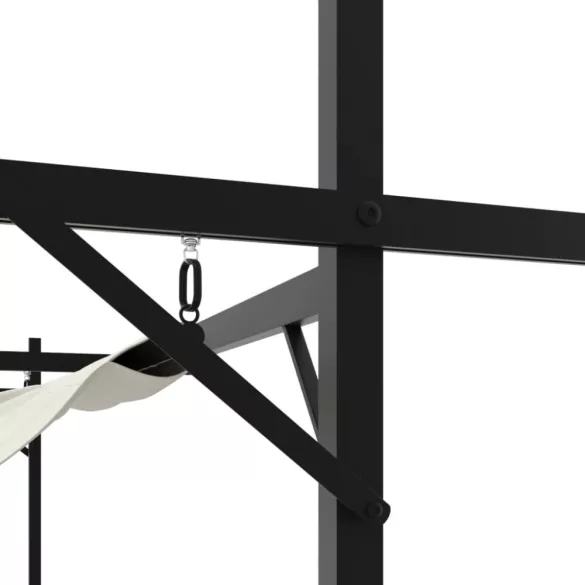 krémszínű pergola behúzható tetővel 589 x 292 x 230 cm