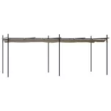 tópszínű pergola behúzható tetővel 589 x 292 x 230 cm