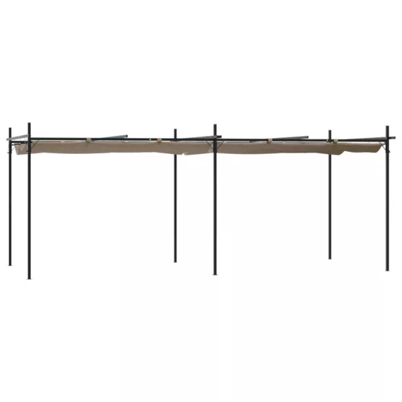 tópszínű pergola behúzható tetővel 589 x 292 x 230 cm