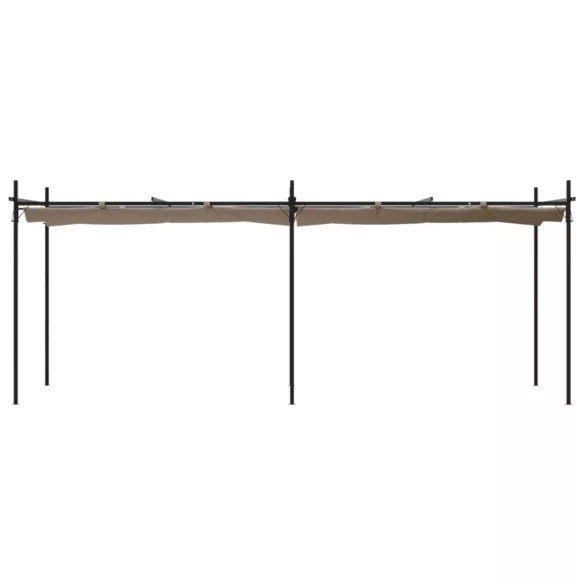 tópszínű pergola behúzható tetővel 589 x 292 x 230 cm