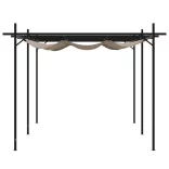 tópszínű pergola behúzható tetővel 589 x 292 x 230 cm