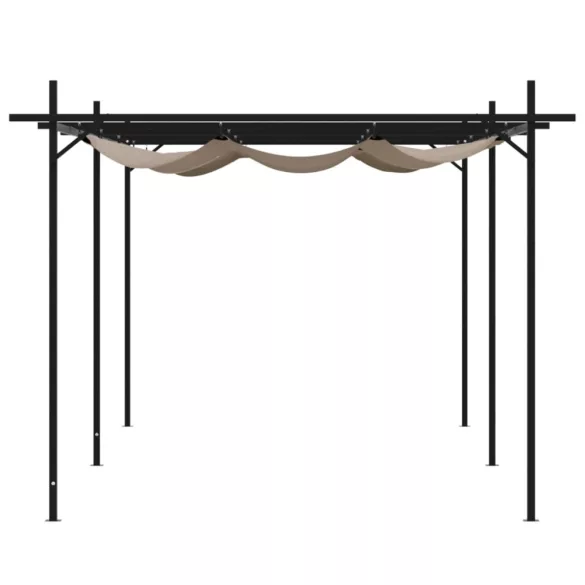 tópszínű pergola behúzható tetővel 589 x 292 x 230 cm