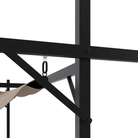 tópszínű pergola behúzható tetővel 589 x 292 x 230 cm