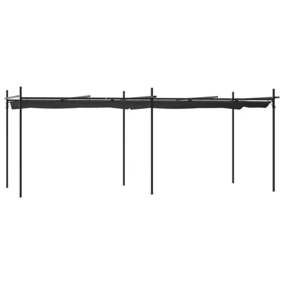 antracitszürke pergola behúzható tetővel 589 x 292 x 230 cm