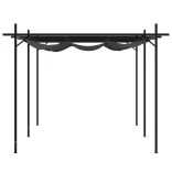 antracitszürke pergola behúzható tetővel 589 x 292 x 230 cm
