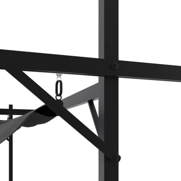 antracitszürke pergola behúzható tetővel 589 x 292 x 230 cm