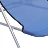 2 db kék textilén és porszórt acél összecsukható strandszék