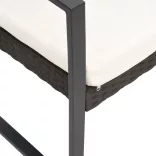 2 db fekete polyrattan kerti étkezőszék