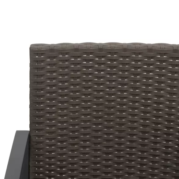 2 db fekete polyrattan kerti étkezőszék